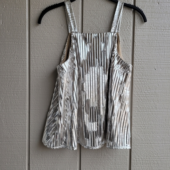 Maeve metalic gold pleated sleeveless top - Picture 9 of 13